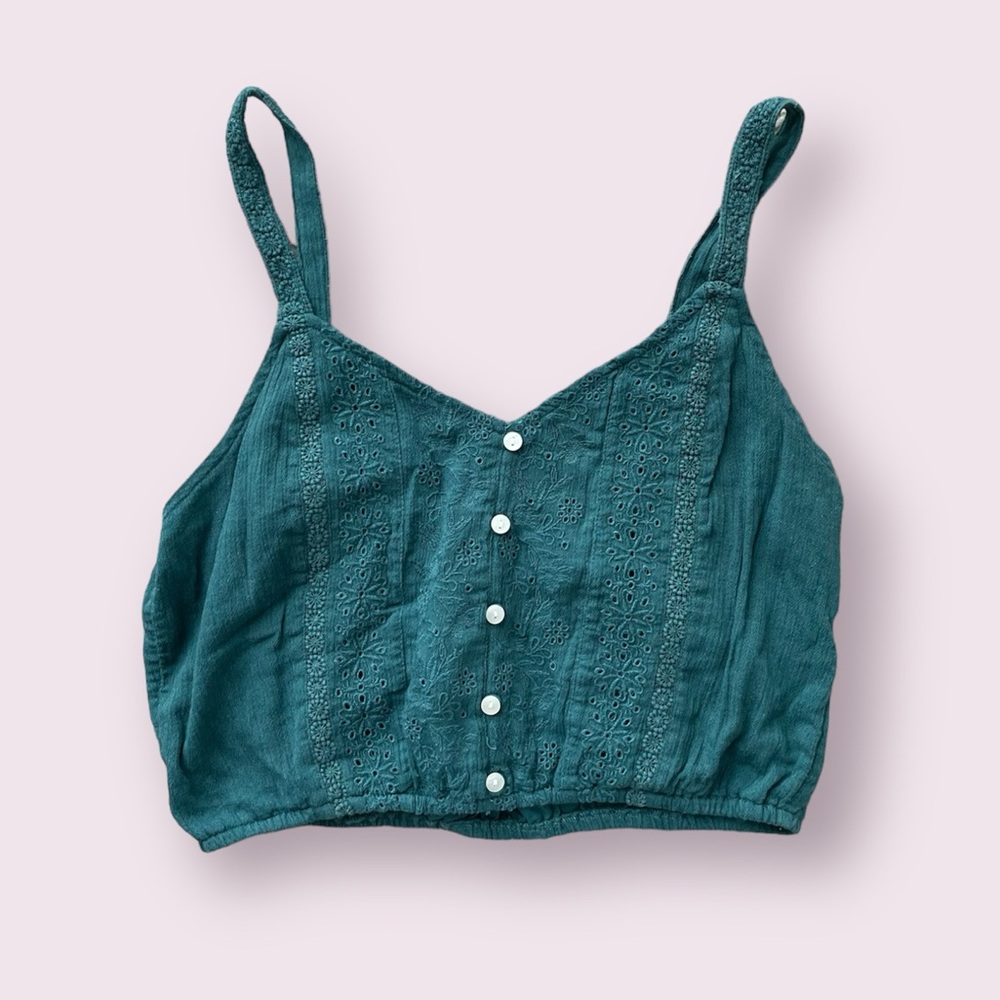 American Eagle || green cropped tank top